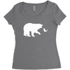 Bear Fishing Women's Triblend Scoop T-shirt