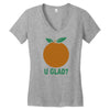 orange uglad Women's V-Neck T-Shirt