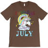 unicorns are born in july cute unicorn T-Shirt