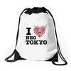 i love neo tokyo Drawstring Bags