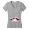 April Peeking Out Baby Girl Women's V-Neck T-Shirt