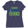 i bleed blue and green Ladies Fitted T-Shirt