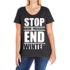 stop snow pression end winter funny Ladies Curvy T-Shirt