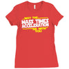 may the mass times force acceleration be with you funny Ladies Fitted T-Shirt