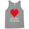 nerd shirt design  herz f&uuml;r nerds computer gaming fun big bang minecr Tank Top