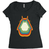 Totoro Retro Women's Triblend Scoop T-shirt