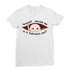 February Peeking Out Asian Baby Boy Ladies Fitted T-Shirt