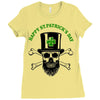 happy saint patrick day skull Ladies Fitted T-Shirt