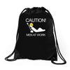 caution men at work Drawstring Bags
