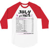 July Girl Facts Leo 3/4 Sleeve Shirt