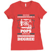 Never Underestimate A Pops With An Engineer Degree Ladies Fitted T-Shirt