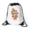 true love pizza slice Drawstring Bags