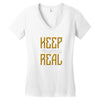 KEEP REAL Women's V-Neck T-Shirt