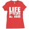 ow life begins at 18 meters Ladies Fitted T-Shirt