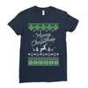 merry christmas ugly christmas sweater Ladies Fitted T-Shirt