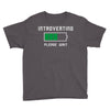 low battery introvert pun humor Youth Tee