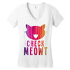 CHECK MEOWT CAT Women's V-Neck T-Shirt