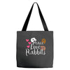 peace love rabbits Tote Bags