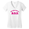 tribut t shirt john mellencamp   kleine rosa h&auml;user Women's V-Neck T-Shirt