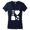 i love house music dj baseball Women's V-Neck T-Shirt