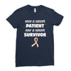 Once a Cancer Patient Now a Cancer Survivor Ladies Fitted T-Shirt