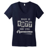 made in 1977 and still awesome Women's V-Neck T-Shirt