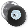 Biker Dinosaur - Dinosaur Riding A Bike To The Moon Pin-back button