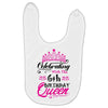 Celebrating With the 6th Birthday Queen Baby Bibs