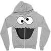 Cookie Monster Face Zipper Hoodie