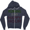 running is my happy hour Zipper Hoodie