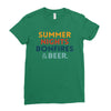 Summer Night Bonfires Beer Ladies Fitted T-Shirt