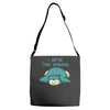 i hate the morning Adjustable Strap Totes