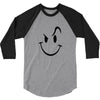 evil acid house smiley smily face mens t shirt 3/4 Sleeve Shirt