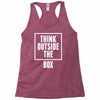 think outside the box Racerback Tank
