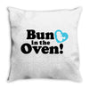 Bun in the Oven with Heart Baby Boy Throw Pillow