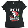 sister shark doo doo doo family matching Women's Triblend Scoop T-shirt