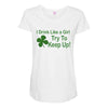 drink like a girl Maternity Scoop Neck T-shirt