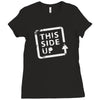 this side up funny drinking Ladies Fitted T-Shirt
