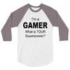 gamer baseball 3/4 Sleeve Shirt