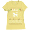 leo christmas ugly sweater Ladies Fitted T-Shirt