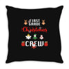 first grade christmas crew Throw Pillow