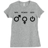 man woman geek symbols Ladies Fitted T-Shirt