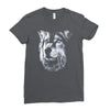 round neck dog wolf Ladies Fitted T-Shirt