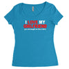 i love my girlfriend Women's Triblend Scoop T-shirt