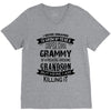 Super Cool Grammy Of A Freaking Awesome Grandson V-Neck Tee