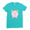 cute surprised pig pig Ladies Fitted T-Shirt