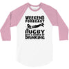 weekend rugby forecast beer pub drink 3/4 Sleeve Shirt