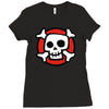 comic skull Ladies Fitted T-Shirt