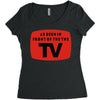 as seen in front of the the tv Women's Triblend Scoop T-shirt