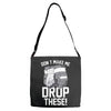 don't make me drop these hockey gloves athletic party sports humor Adjustable Strap Totes